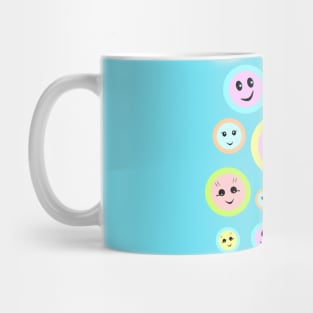 Happy smiley faces in pastel Mug